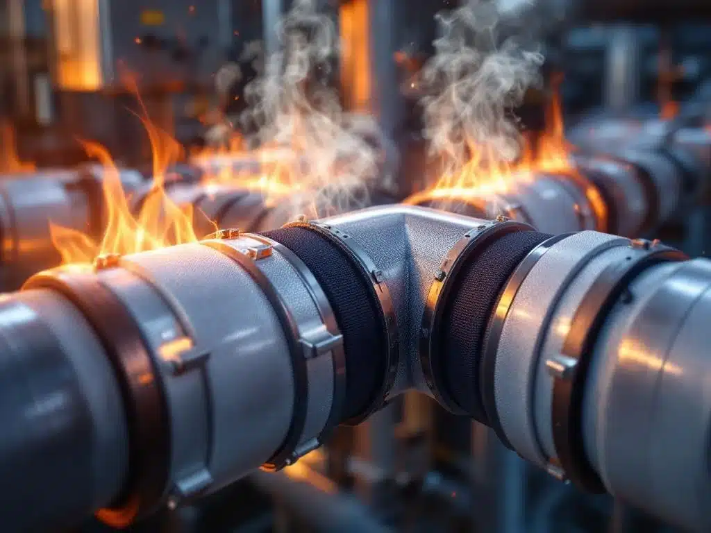 Industriële flexibele luchtbehandelingsverbindingen met temperatuurbestendigheid en warmte-effecten in HVAC-systeem