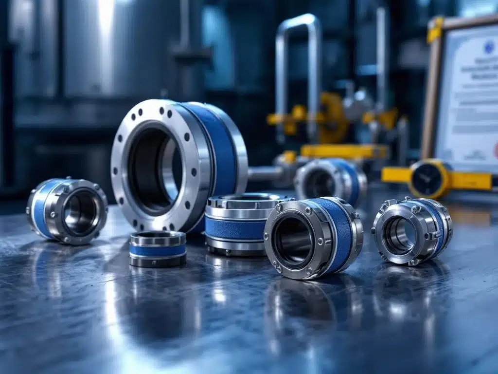 Premium industriële flexibele koppelingen en expansievoegen op gepolijst staal met kwaliteitscontrole gereedschap