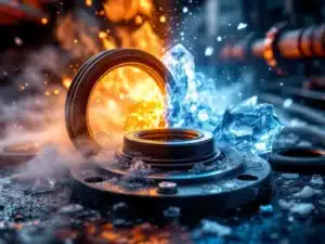 Industriële rubberen afdichtingen en pakkingen in extreme temperaturen met stoom en ijskristallen effecten