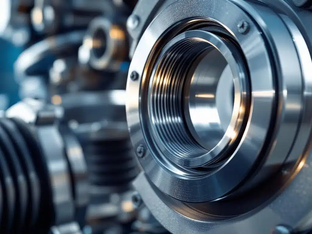 Industriële snelkoppeling mouwstukken met chromen afwerking en rubberen balgen in professionele opstelling