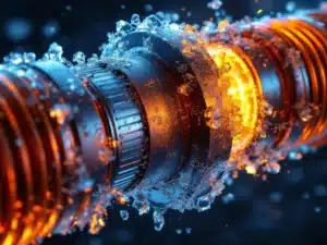 Industriële snelkoppeling mouwen van flexibel materiaal onder extreme omstandigheden met stoom, ijs en hitte-effecten